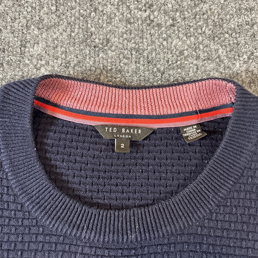 Ted Baker London Blue Crewneck Knit Sweater Men's Size 2 Small - Picture 2 of 6